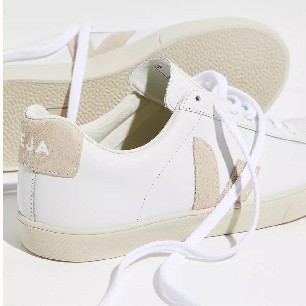 Veja Esplar leather sneaker white cream lace up size 8 women’s - Picture 2 of 8